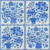 Geometric floral wallpaper mural for a kitchen island Flower Bouquet Tiles Floral, GD7647