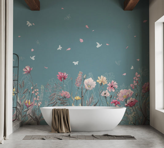 Flower Butterfly Garden Wallpaper Murals