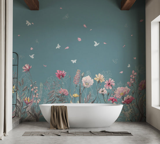 Flower Butterfly Garden Wallpaper Murals, A309
