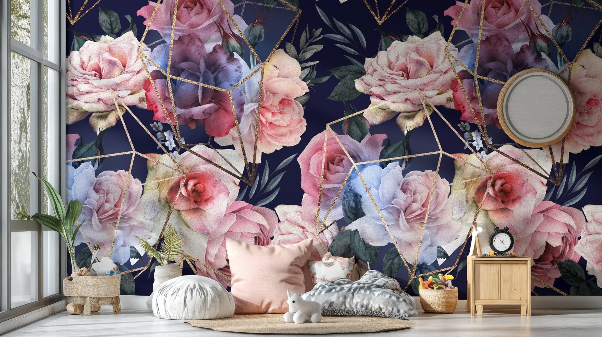 Elegant Floral Pattern Wall Mural B215