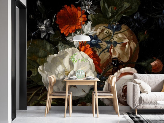 Bold flower wallpaper with natural accents MB06
