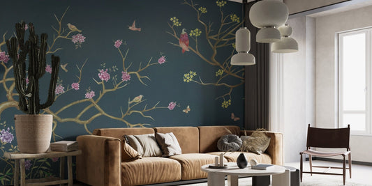 Flower Pattern Chinoiserie Wallpaper C497