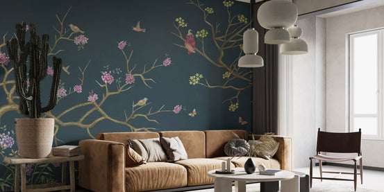 Flower Pattern Chinoiserie Wallpaper C497