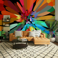 Bright sunflower mural bringing warmth to interior


