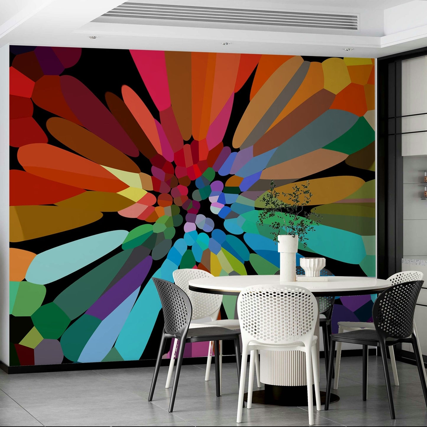 Romantic rose mural for bedroom wall decor

