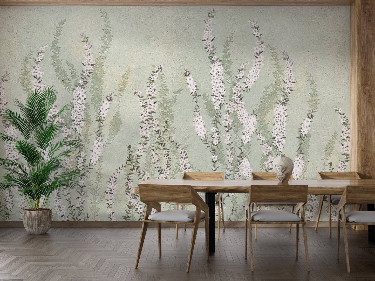 Hanging Flower on Green wallpaper murals - Giffywalls
