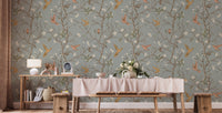 Chic vintage hummingbird pattern mural