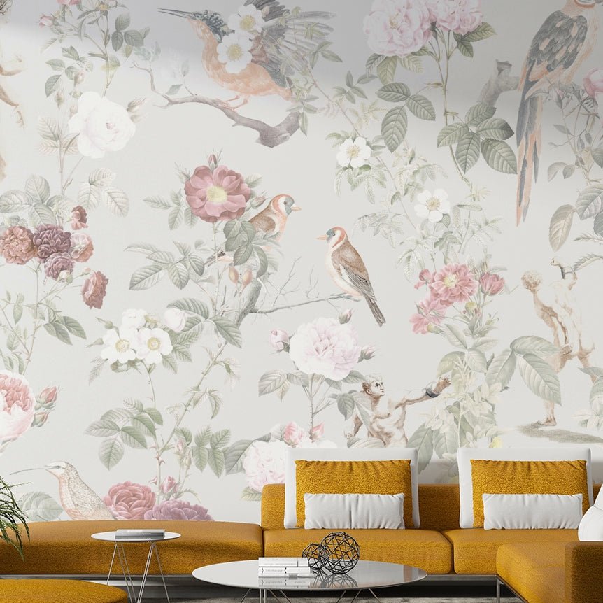 Elegant floral wallpaper mural

