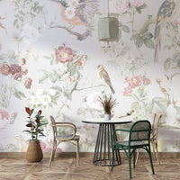 Pink and white blossoms mural

