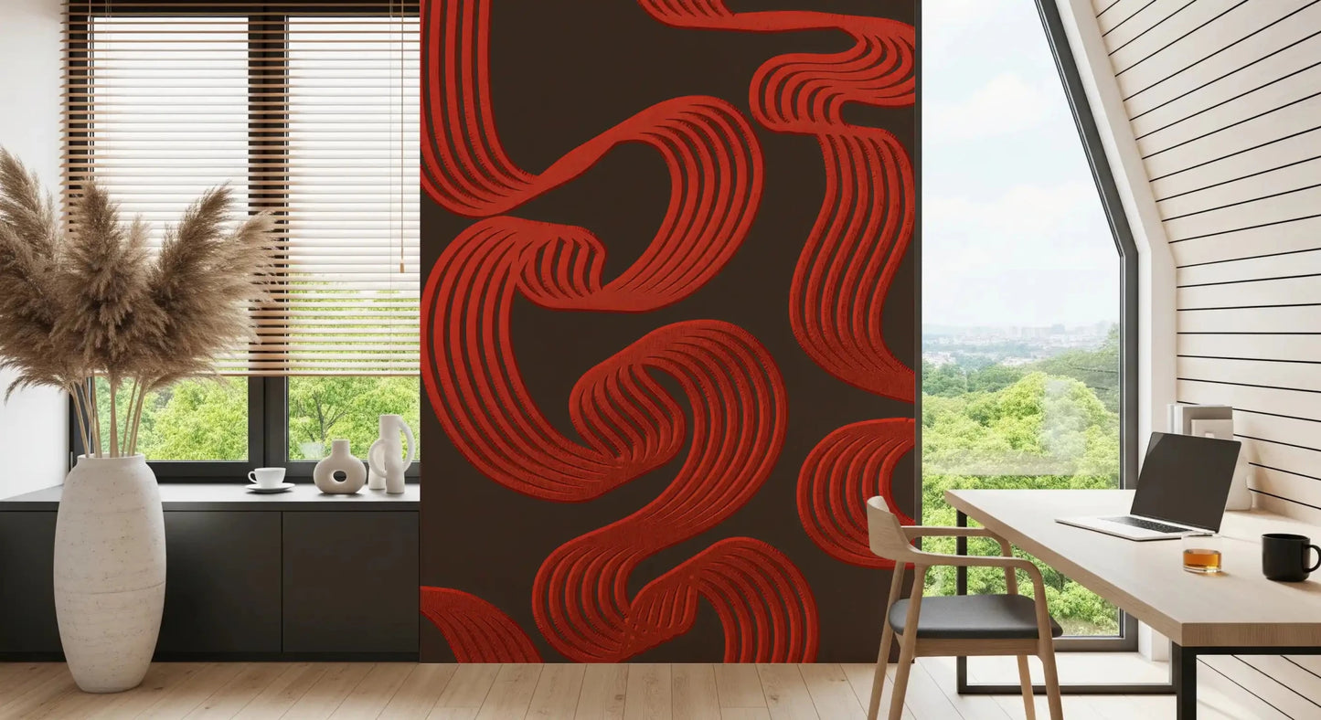 Look at the curves bending freely across this Ember Lines wall mural
GD9494