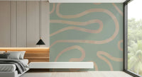 Flowing Lines Green beautiful subdued swirling room panel design., GD6999