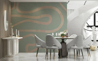 Soft Flowing Lines Green sage decorative lines wall covering., GD6999
