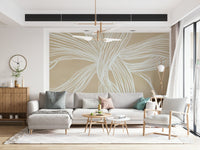 Modern Flowing Lines design, subtle fabric look, elegant neutral wall decor.