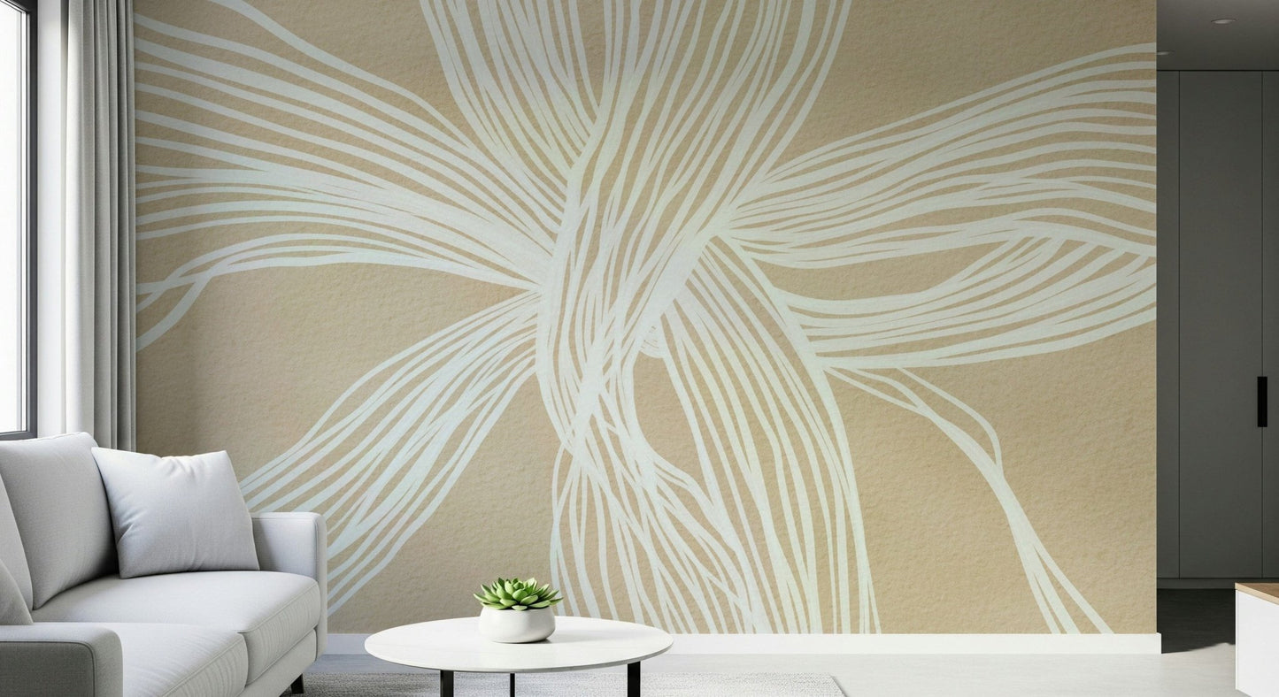 Flowing Lines pattern, stylish peel and stick mural, contemporary accent wall.