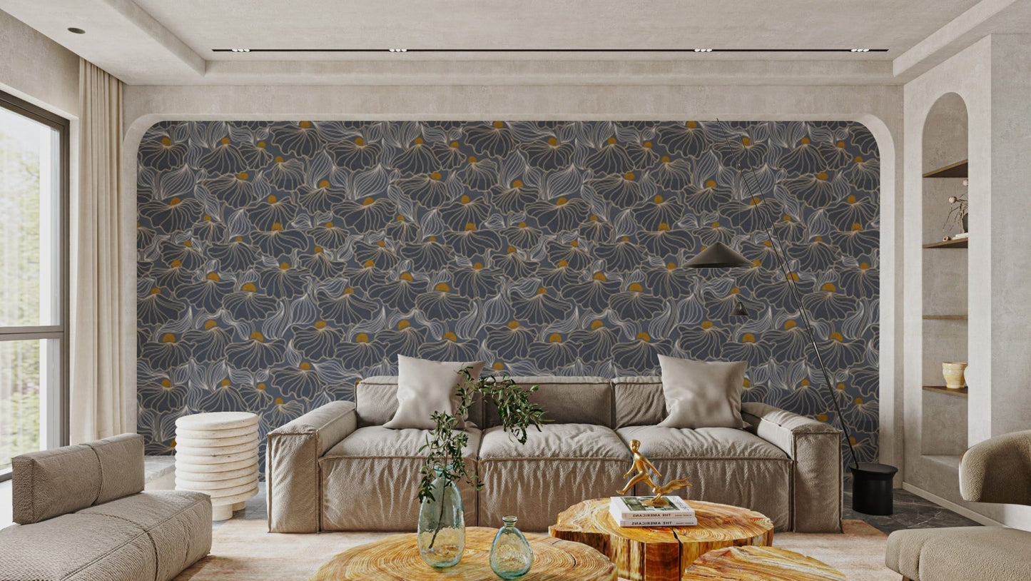 Flowing Meadow Night Wallpaper