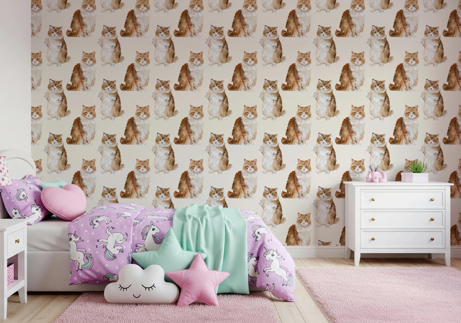 Handpainted animal wallpaper for stylish apartments.