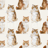 Ginger cat pattern wall mural for pet friendly rooms.