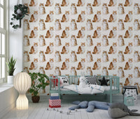 Seamless cat pattern wallpaper for minimalist flats.