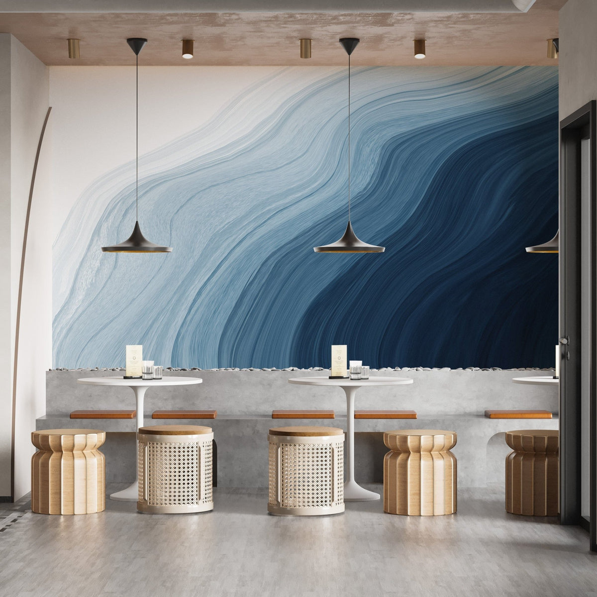 Order Fluid Blue Gradient Watercolor Wallpaper Mural Today