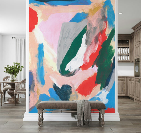 Vibrant abstract strokes define the Fluid Forms Wall Mural GD5421