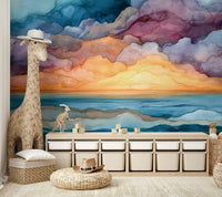 Peaceful ocean and sky wallpaper scene
