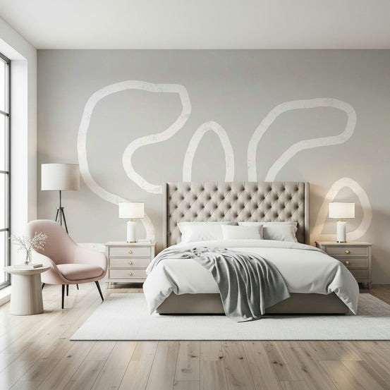 A beautiful fluid line art wallpaper mural for a modern home., GD5336