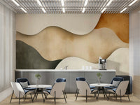 Living room accent with warm sand wallpaper, GD1134