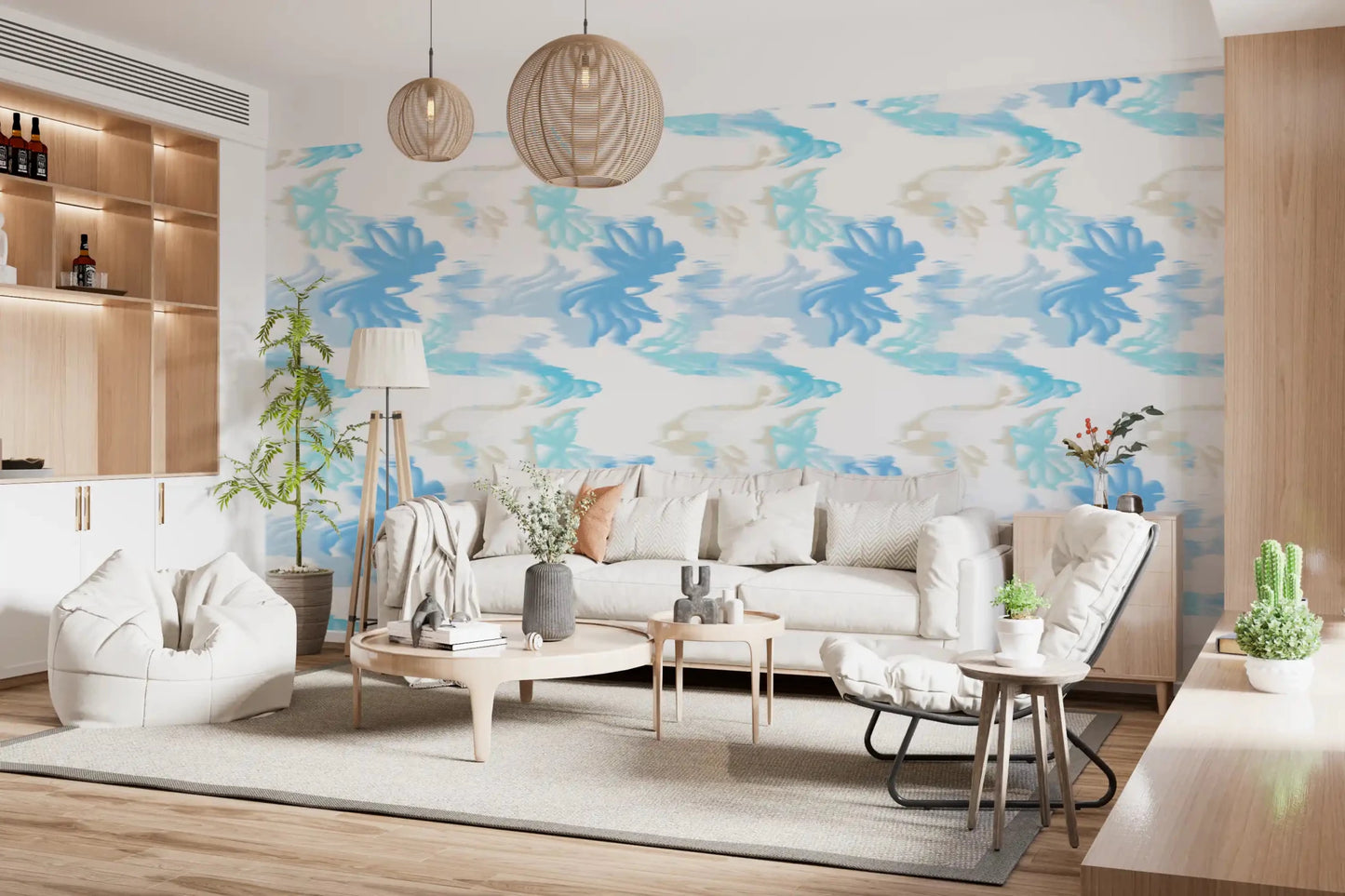 Fluid Serenity wallpaper with blended aqua tones and gentle movement