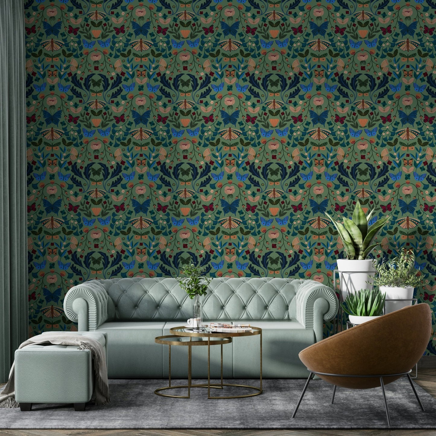 Light nature-inspired wall mural GD808

