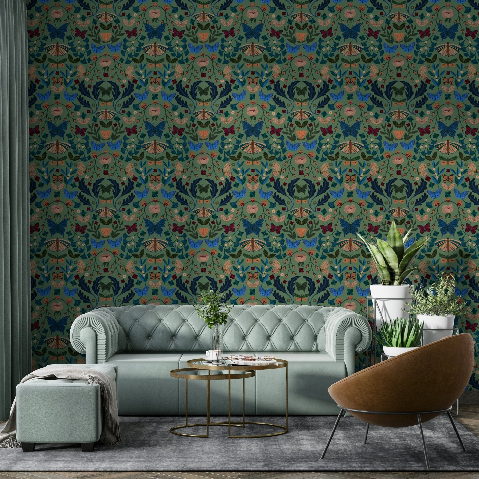 Light nature-inspired wall mural GD808


