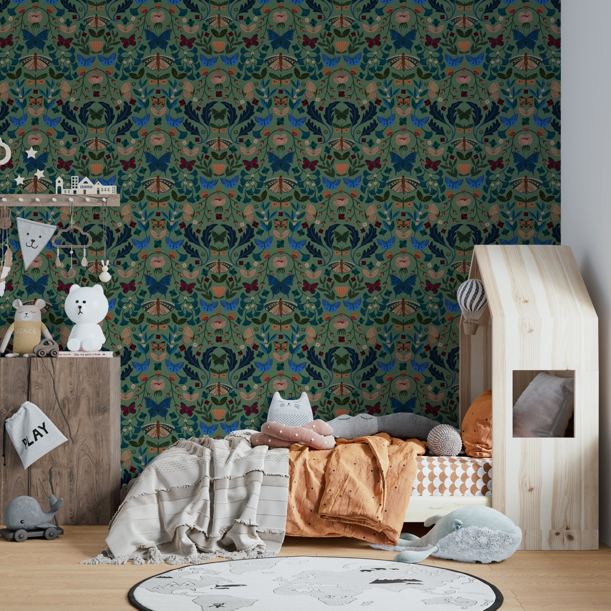 Calm floral and bird pattern GD808

