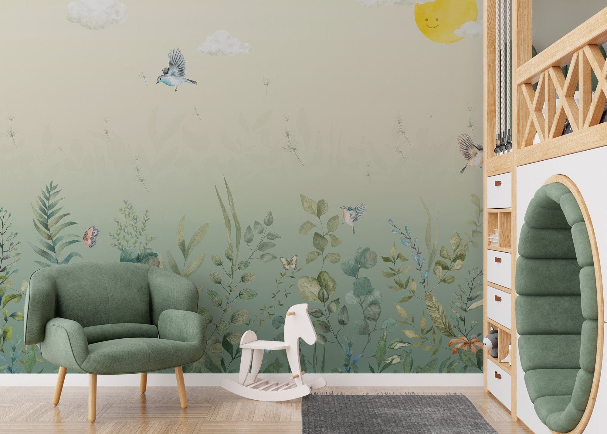 Add charm to your living room with Fluttering Harmony Wallpaper. C365