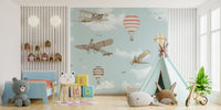 Hot Air Balloons & Planes Fun land Wallpaper Murals - Giffywalls A436