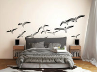 Artistic flying birds mural for wide wall spaces

