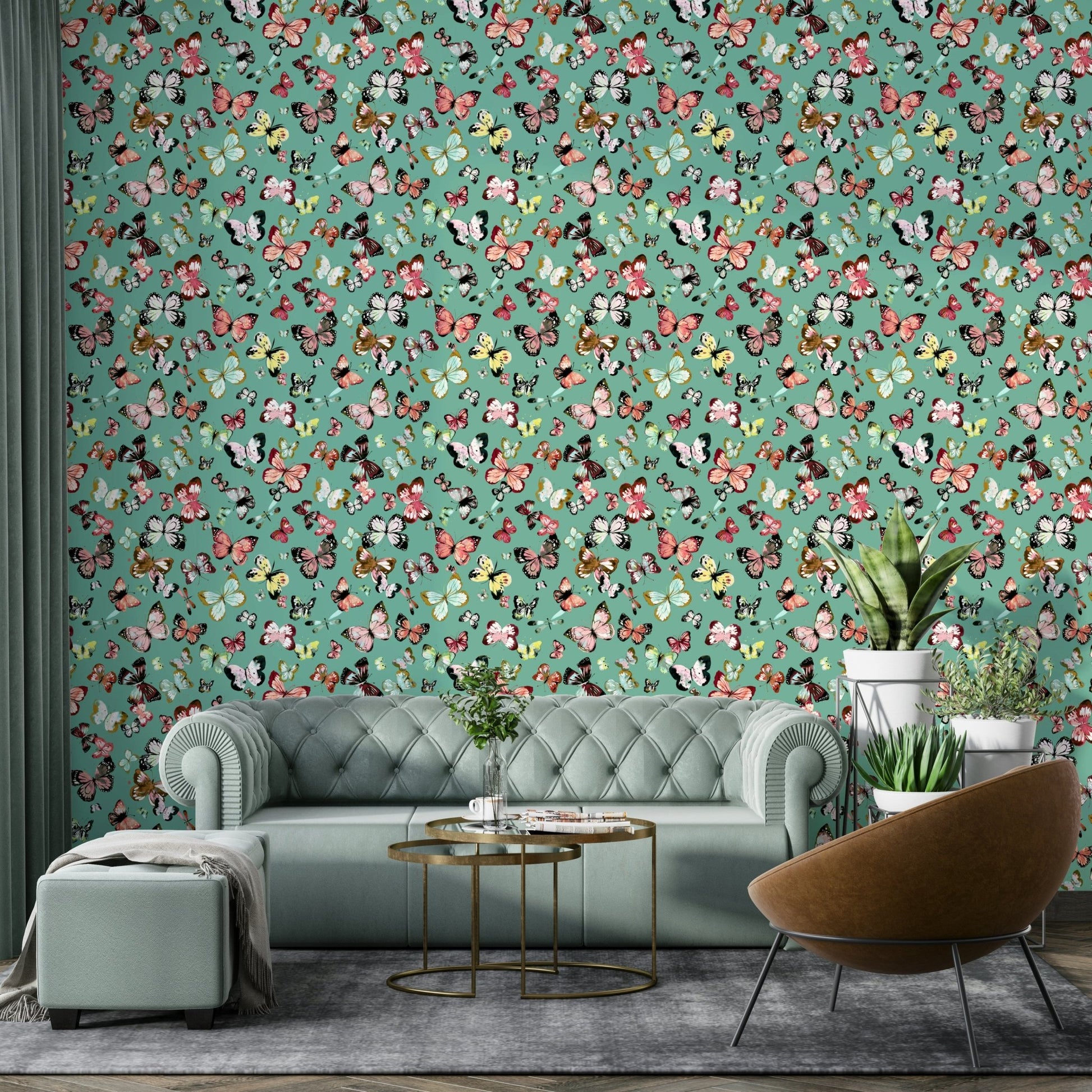 Pink and teal wallpaper style, GD862
