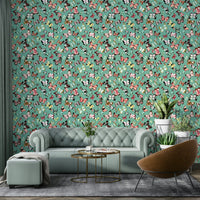 Pink and teal wallpaper style, GD862