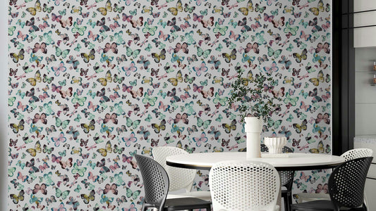Green and pink wall design

