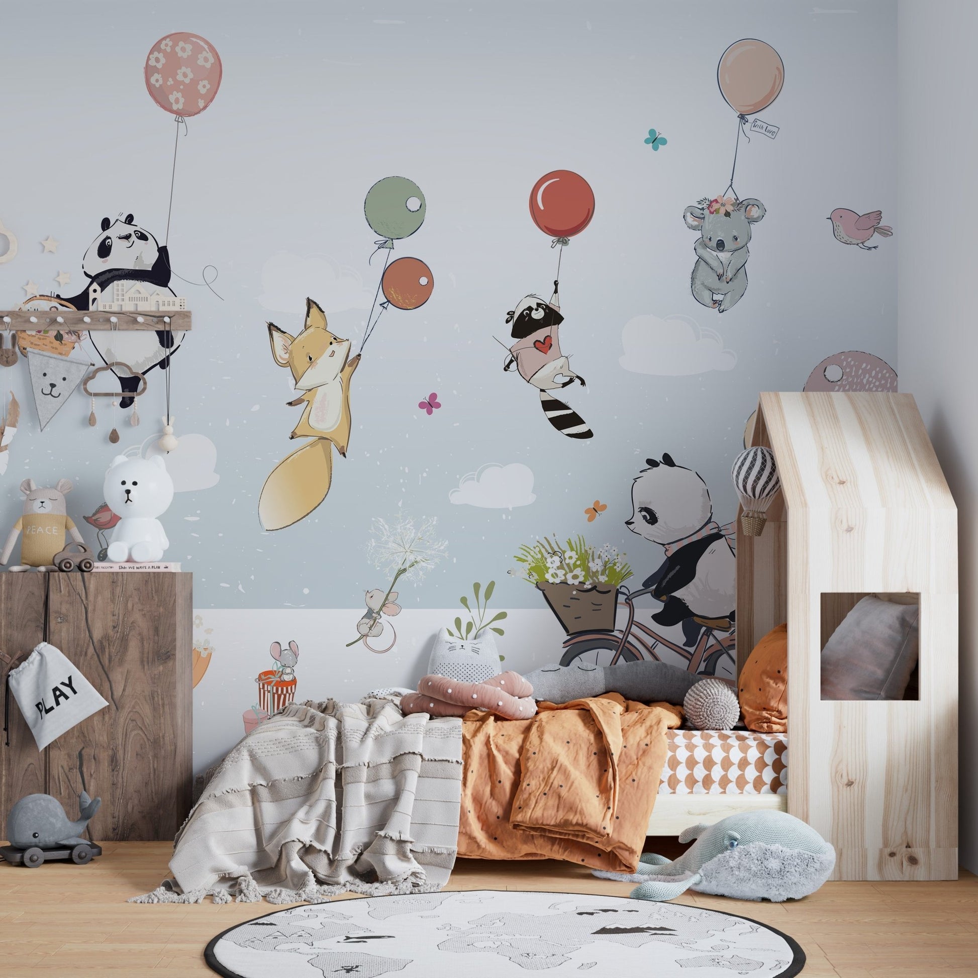 Kids room wallpaper featuring balloon animals A677
