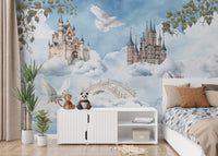 Fantasy Castle Wallpaper with Dragon
