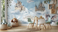 Flying Dragon Fairytale Castle Mural

