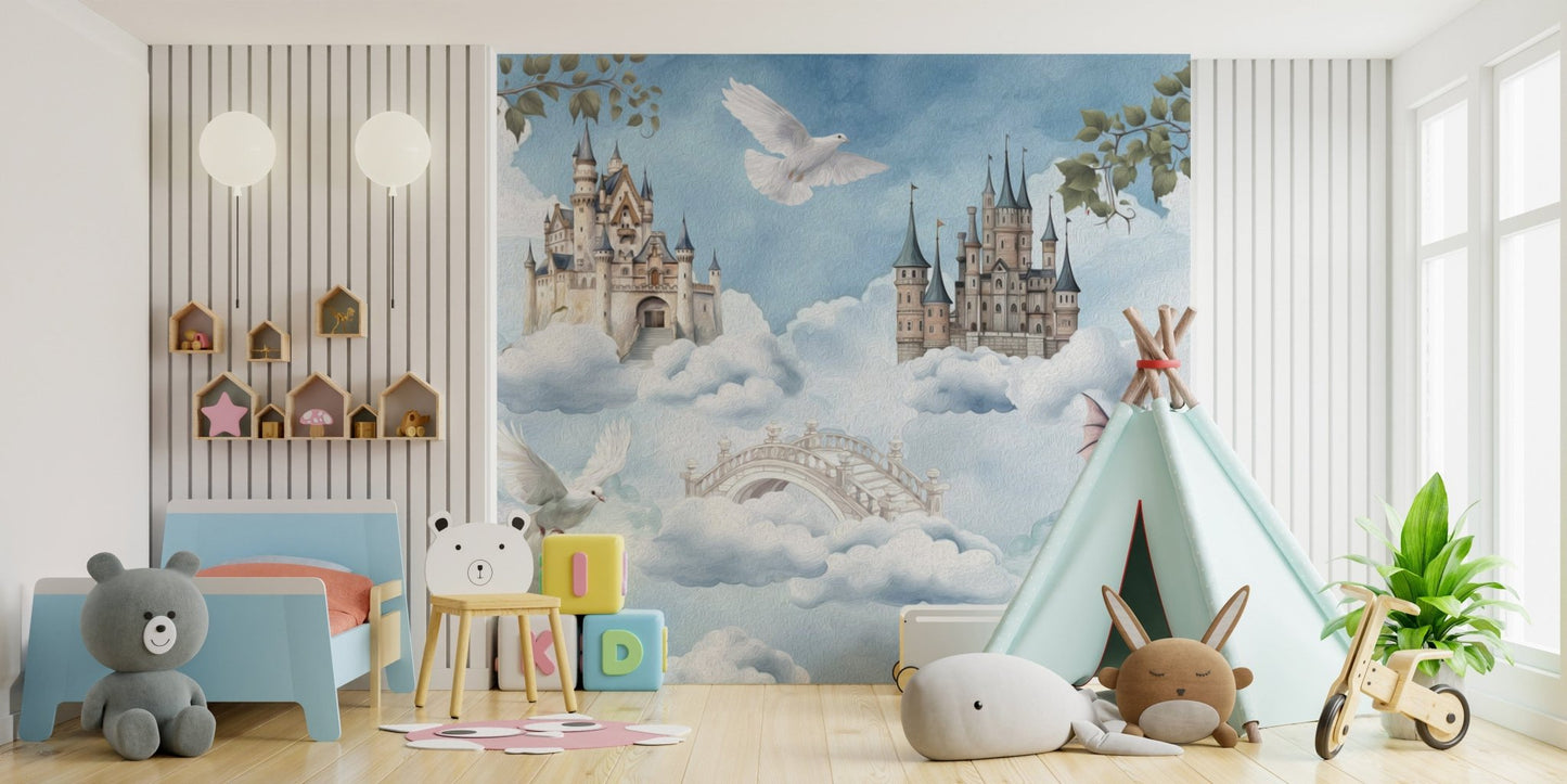 Floating Castle and Dragon Wall Design
