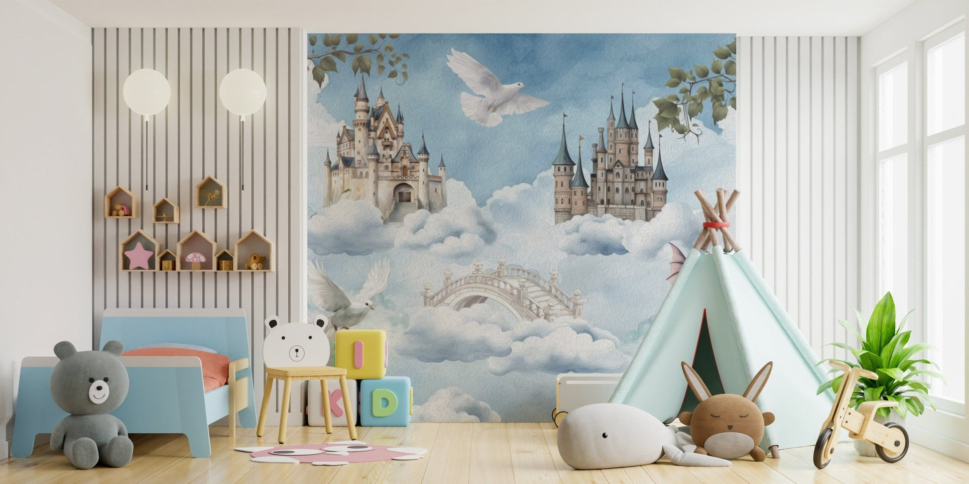 Floating Castle and Dragon Wall Design
