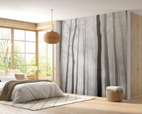 Foggy Halloween jungle wallpaper mural for interiors