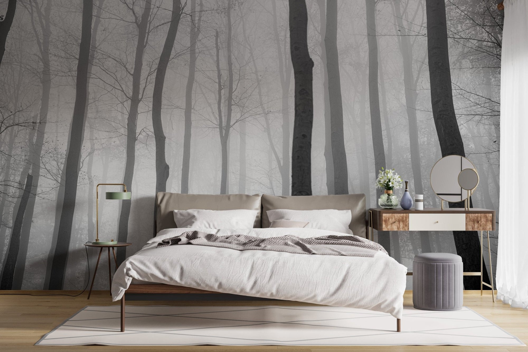 Foggy Day Halloween Jungle View Wallpaper Mural A192