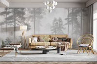 Misty woodland forest wallpaper
