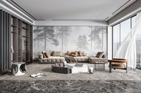 Foggy nature landscape wallpaper mural