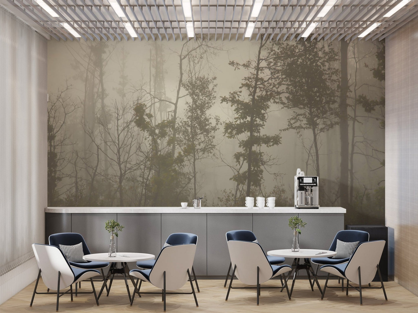 Calm misty forest wallpaper for walls D303
