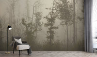 Nature-inspired foggy forest wallpaper D303
