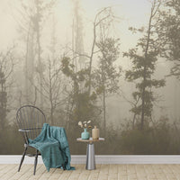 Misty woodland forest wallpaper D303
