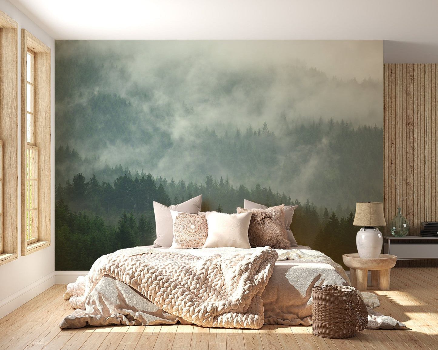 Serene pine tree wallpaper